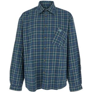 Erl, Heren, Overhemden, Blauw, Maat: S Flanel,