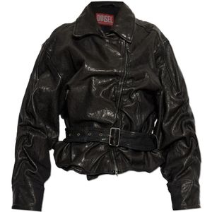 Diesel - L-Oys - Leren Jas - Zwart - Dames