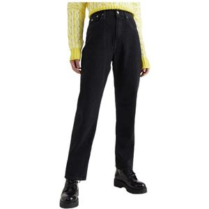 Tommy Hilfiger, Dames, Broeken, Zwart, Maat: W24 L30 Katoen,