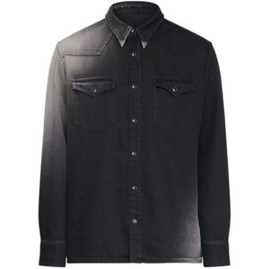 MM6 Maison Margiela, Heren, Overhemden, Zwart, Maat: M Katoen,