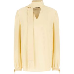 Valentino Garavani, Dames, Blouses & Shirts, Beige, Maat: M Zijde,