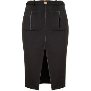 Elisabetta Franchi, Dames, Rokken, Zwart, Maat: XL Wol,