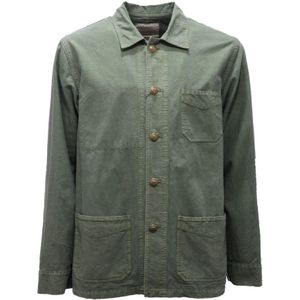 Original Vintage, Heren, Jassen, Groen, Maat: L Katoen,