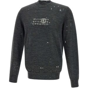 MM6 Maison Margiela, Heren, Truien, Grijs, Maat: M Wol,