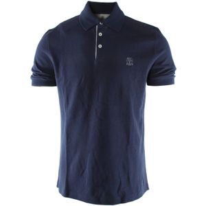 Brunello Cucinelli, Heren, Tops, Blauw, Maat: 2XL Katoen,