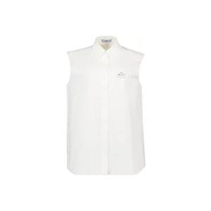 Prada Mouwloos Klassiek Overhemd , White , Dames , Maat: XS