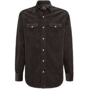 Boggi Milano, Heren, Overhemden, Zwart, Maat: S Katoen,