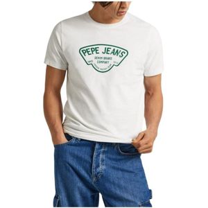 Pepe Jeans, Heren, Tops, Wit, Maat: XL Katoen,
