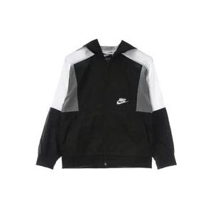 Nike Geweven jas in zwart/wit/rookgrijs , Multicolor , Heren , Maat: S