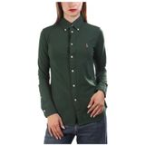 Slim fit overhemdblouse met button-downkraag