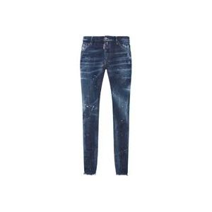 Dsquared2 Donkerblauwe Skinny Jeans met Lage Taille , Blue , Heren , Maat: XS