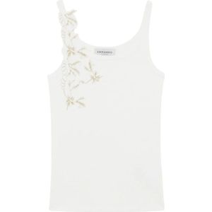 Ermanno Scervino, Dames, Tops, Wit, Maat: M Katoen,
