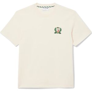 Lacoste - Embroidered Badge T-shirt - Beige - Katoen
