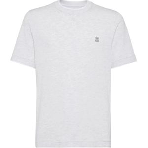 Brunello Cucinelli, Heren, Tops, Wit, Maat: M Katoen,