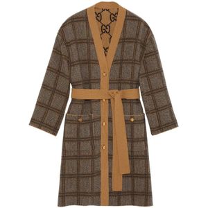 Gucci Omkeerbare Wollen Cardi-Coat , Multicolor , Dames , Maat: S