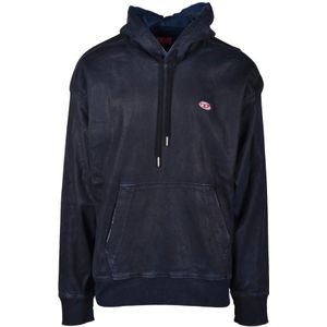 Diesel, Heren, Sweatshirts & Hoodies, Blauw, Maat: L Katoen,