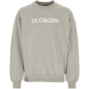 Dolce & Gabbana, Heren, Sweatshirts & Hoodies, Grijs, Maat: M Katoen,