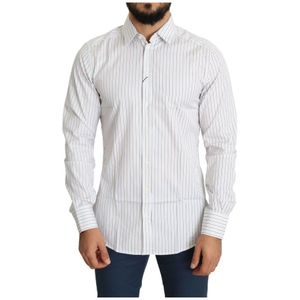 Dolce & Gabbana - MARTINI - Overhemd - Wit - Lange Mouwen - Slim Fit