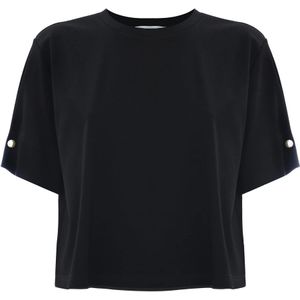 Kocca, Dames, Tops, Zwart, Maat: L Leer,