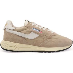 Autry Lage Man Nylon Sneakers Wit , Beige , Heren , Maat: 41 EU