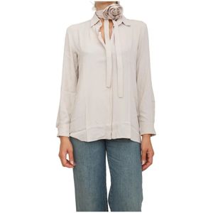 Marella, Dames, Blouses & Shirts, Beige, Maat: XS Zijde,
