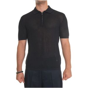 Emporio Armani, Heren, Tops, Blauw, Maat: S Katoen,