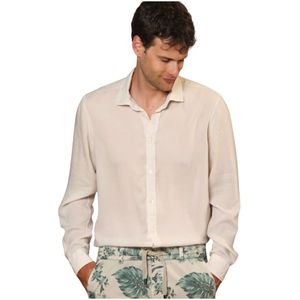 Mason's, Heren, Overhemden, Beige, Maat: 2XL Linnen,