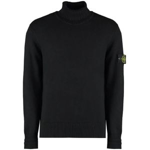 Stone Island, Heren, Truien, Zwart, Maat: XL Katoen,
