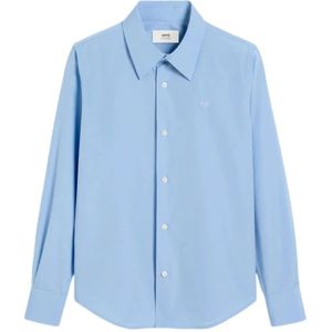 Ami Paris, Dames, Blouses & Shirts, Blauw, Maat: XS Katoen,