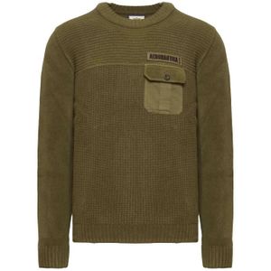 Aeronautica Militare, Heren, Truien, Groen, Maat: L Katoen,