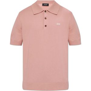 Dsquared 2 - Cotton Polo - Roze - Katoen - Korte Mouwen - Geborduurd Logo