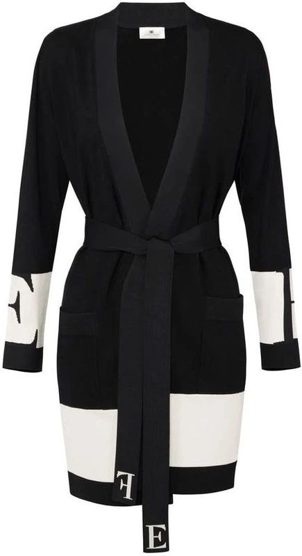 Elisabetta Franchi, Dames, Truien, Zwart, Maat: XS Viscose,