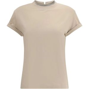 Brunello Cucinelli, Dames, Tops, Beige, Maat: XL Katoen,