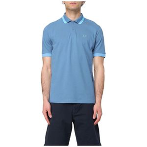 Sun68, Heren, Tops, Blauw, Maat: M Katoen,
