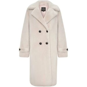 Cesare Gaspari - Miriam - Faux Fur Jas - Wit - Double-breasted