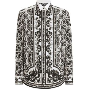 Dolce & Gabbana, Heren, Overhemden, Zwart, Maat: 2XL