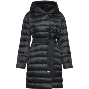 Max Mara, Dames, Mantels, Zwart, Maat: L Zijde,