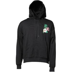Dolce & Gabbana, Heren, Sweatshirts & Hoodies, Zwart, Maat: 2XL Katoen,