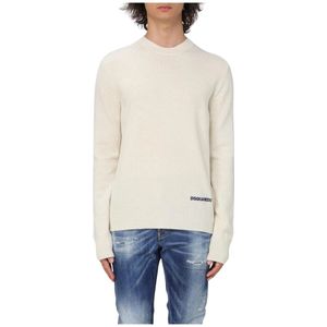 Dsquared2, Heren, Truien, Wit, Maat: L Kasjmier,