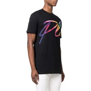 Philipp Plein, Heren, Tops, Zwart, Maat: L Katoen,