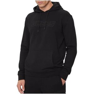Guess, Heren, Sweatshirts & Hoodies, Zwart, Maat: M Katoen,