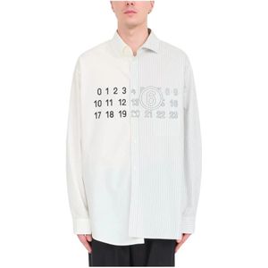 MM6 Maison Margiela, Heren, Overhemden, Wit, Maat: XL Katoen,