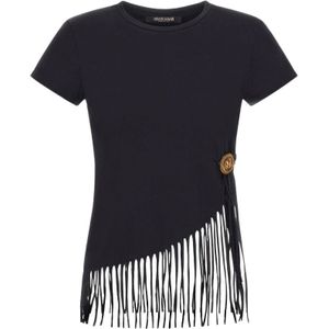 Roberto Cavalli, Dames, Tops, Zwart, Maat: XS Katoen,