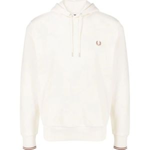 Fred Perry, Heren, Sweatshirts & Hoodies, Wit, Maat: L Katoen,
