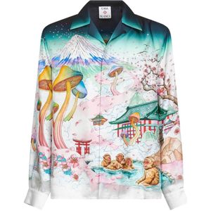 Casablanca, Heren, Overhemden, Veelkleurig, Maat: S Zijde,