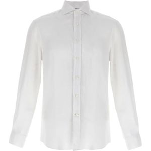 Brunello Cucinelli, Heren, Overhemden, Wit, Maat: XL Linnen,
