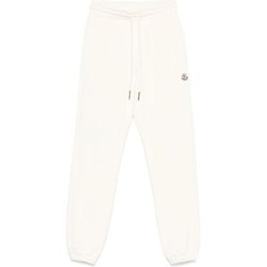 Moncler - Sweatpants - Beige - Dames - Jogger-pasvorm - Hoogwaardige Gebreide Stof