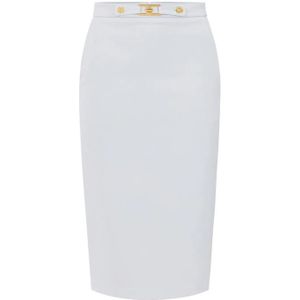 Elisabetta Franchi, Dames, Rokken, Blauw, Maat: S Satijn,