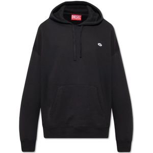 Diesel, Heren, Sweatshirts & Hoodies, Zwart, Maat: M