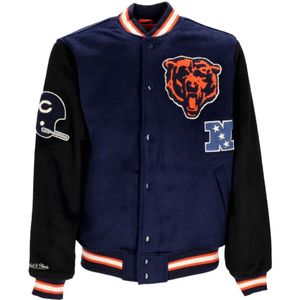 Mitchell & Ness, Heren, Jassen, Blauw, Maat: S Wol,